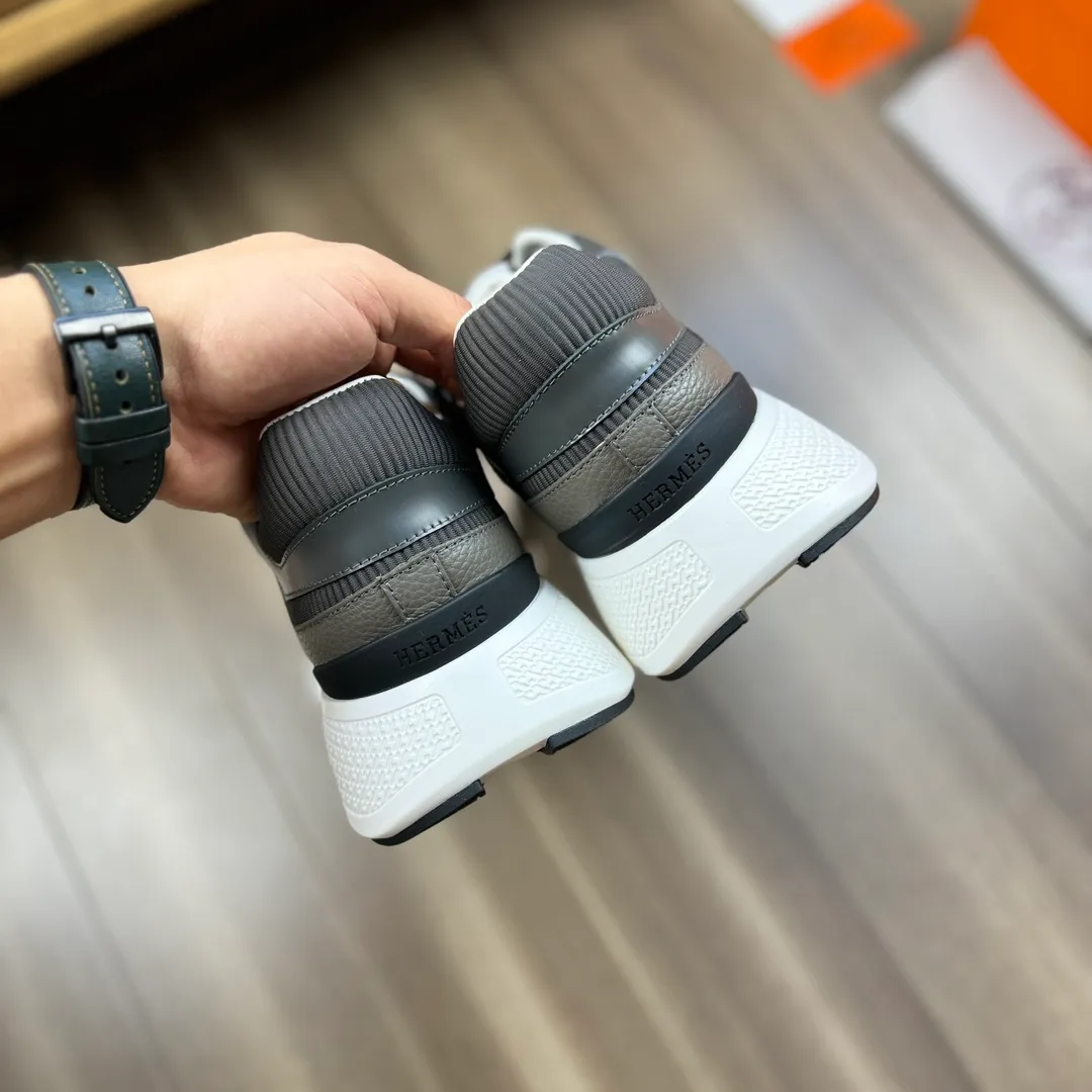 [HERMES] Hermès men's shoes 💰520💰 - High-end quality original order - Upper: 🔝 tumbled calfskin, high mercerized striped fabric, sewn brand H totem - Lining: water-dyed cowhide - Outsole: ultra-light T men's shoes 💰U foam rubber; two-color molded outsole - Super high quality control, fine workmanship: highlighted (high-end, luxury, grade) -Size :38-44 (45, customized)